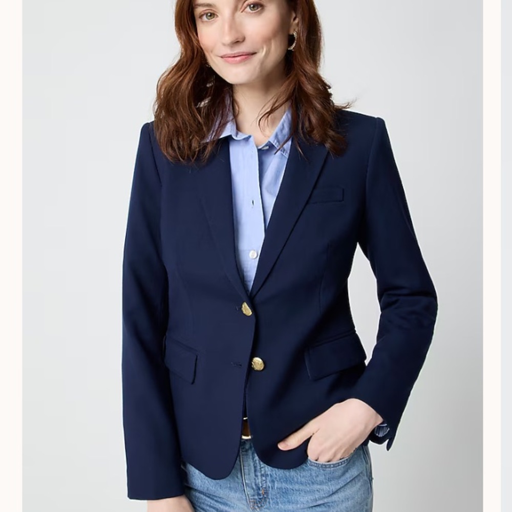 J. Crew Original Schoolboy Linen Blazer in Navy